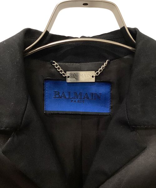 BALMAIN（バルマン）BALMAIN (バルマン) レザー切り替えコート ブラック サイズ:36の古着・服飾アイテム