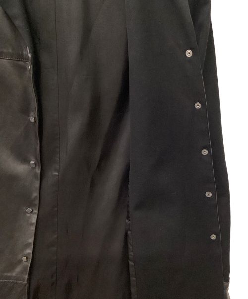BALMAIN（バルマン）BALMAIN (バルマン) レザー切り替えコート ブラック サイズ:36の古着・服飾アイテム