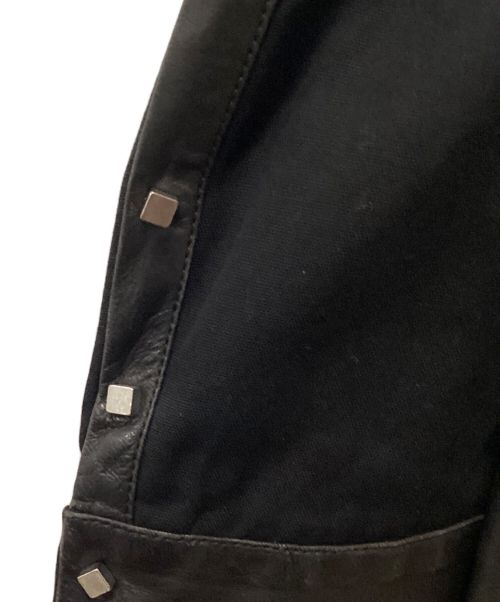 BALMAIN（バルマン）BALMAIN (バルマン) レザー切り替えコート ブラック サイズ:36の古着・服飾アイテム