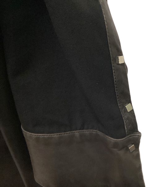 BALMAIN（バルマン）BALMAIN (バルマン) レザー切り替えコート ブラック サイズ:36の古着・服飾アイテム