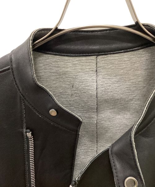 Calvin Klein（カルバンクライン）Calvin Klein (カルバンクライン) ラムレザージャケット ブラック サイズ:Sの古着・服飾アイテム