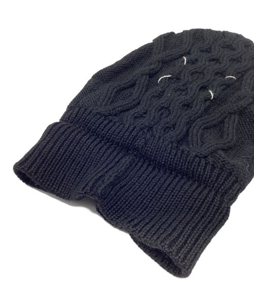 Maison Margiela14（メゾンマルジェラ14）Maison Margiela14 (メゾンマルジェラ14) ケーブルニットキャップ ブラックの古着・服飾アイテム