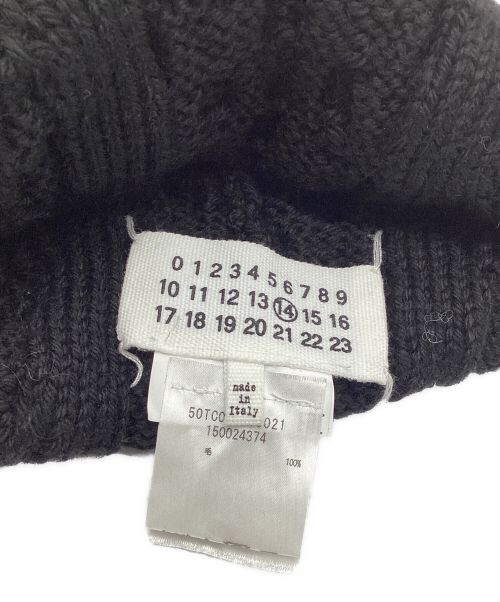 Maison Margiela14（メゾンマルジェラ14）Maison Margiela14 (メゾンマルジェラ14) ケーブルニットキャップ ブラックの古着・服飾アイテム