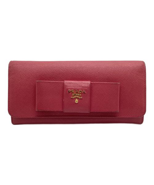 PRADA（プラダ）PRADA (プラダ) カードケース付リボン二つ折り長財布 SAFFIANO FIOCCOの古着・服飾アイテム