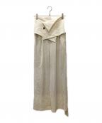 FRAY IDフレイ アイディー）の古着「アシメラップリボンベルトパンツ」｜アイボリー