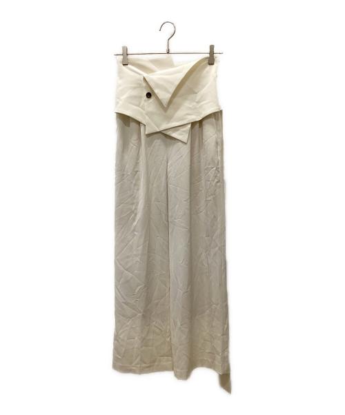 FRAY ID（フレイ アイディー）FRAY ID (フレイ アイディー) アシメラップリボンベルトパンツ アイボリー サイズ:1の古着・服飾アイテム