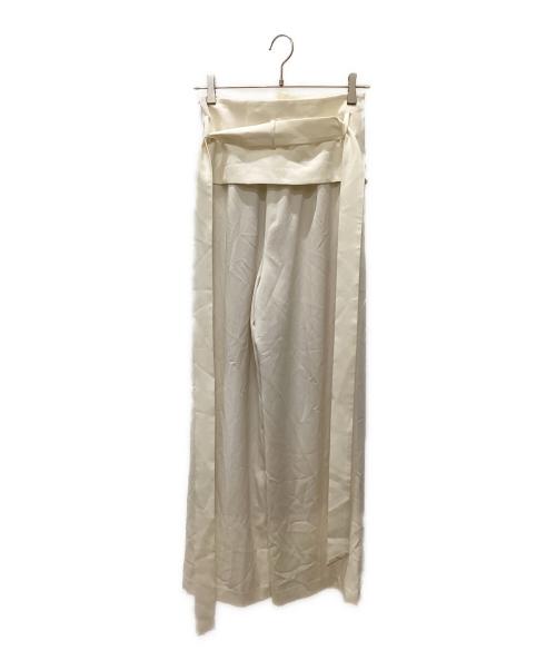 FRAY ID（フレイ アイディー）FRAY ID (フレイ アイディー) アシメラップリボンベルトパンツ アイボリー サイズ:1の古着・服飾アイテム