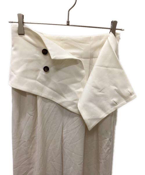 FRAY ID（フレイ アイディー）FRAY ID (フレイ アイディー) アシメラップリボンベルトパンツ アイボリー サイズ:1の古着・服飾アイテム