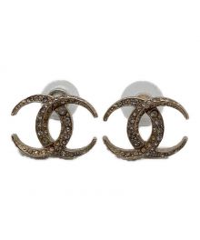 CHANEL（シャネル）の古着「ラインストーンピアス」｜ゴールド