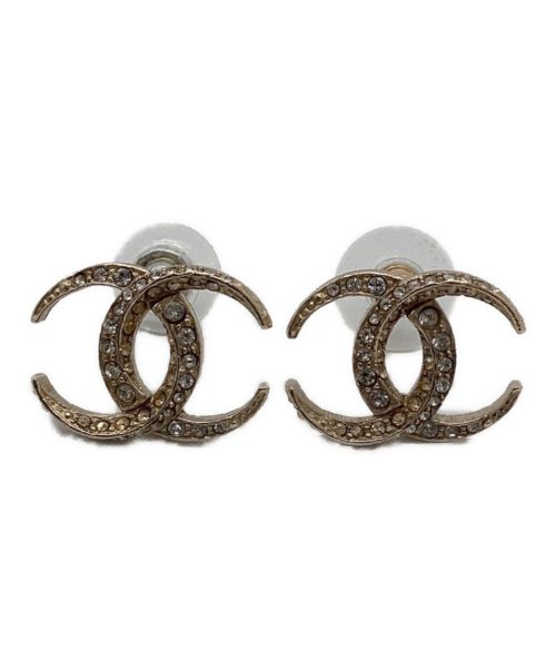 CHANEL（シャネル）CHANEL (シャネル) ラインストーンピアス ゴールドの古着・服飾アイテム