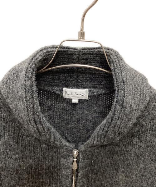 PAUL SMITH（ポールスミス）PAUL SMITH (ポールスミス) 90's ショールカラーフルジップウールニット グレー サイズ:Ｌの古着・服飾アイテム