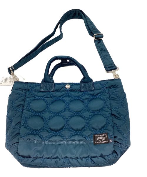 mina perhonen（ミナ ペルホネン）mina perhonen (ミナ ペルホネン) PORTER (ポーター) ２WAYハンドバッグ ブルー 未使用品の古着・服飾アイテム