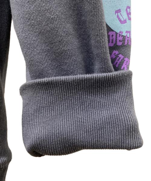 HIDE AND SEEK（ハイドアンドシーク）HIDE AND SEEK (ハイドアンドシーク) FLAME HOODED SWEAT SHIRT (D-BLUE) グレー サイズ:XLの古着・服飾アイテム