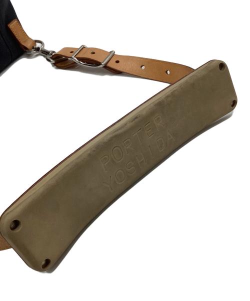 PORTER（ポーター）PORTER (ポーター) SHOULDER BAG(L) ネイビー×ブラウンの古着・服飾アイテム