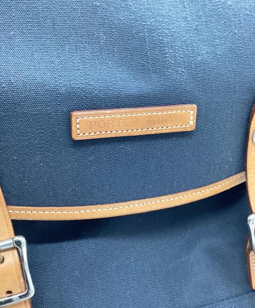 PORTER（ポーター）PORTER (ポーター) SHOULDER BAG(L) ネイビー×ブラウンの古着・服飾アイテム