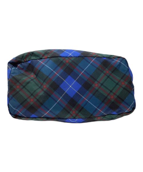 PRADA（プラダ）PRADA (プラダ) リバーシブルチェック柄2WAYトートバッグ ブルー×ブラックの古着・服飾アイテム