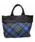 PRADA (プラダ) リバーシブルチェック柄2WAYトートバッグ ブルー×ブラック：33000円