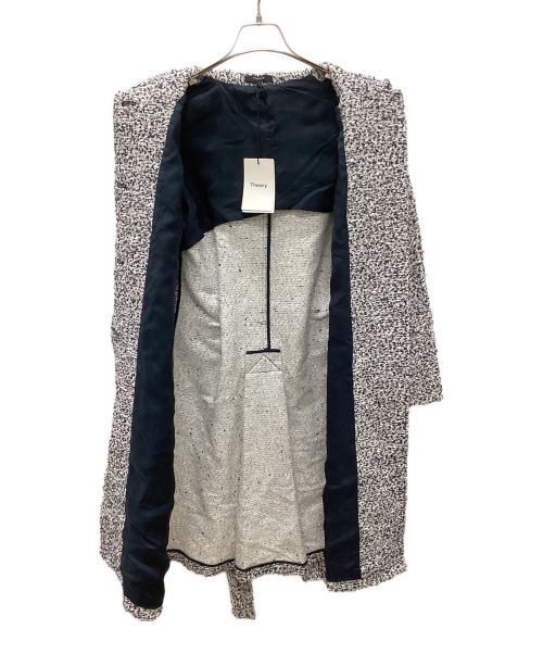 theory（セオリー）theory (セオリー) ステンカラーツイードコート ブルー×グレー サイズ:Pの古着・服飾アイテム