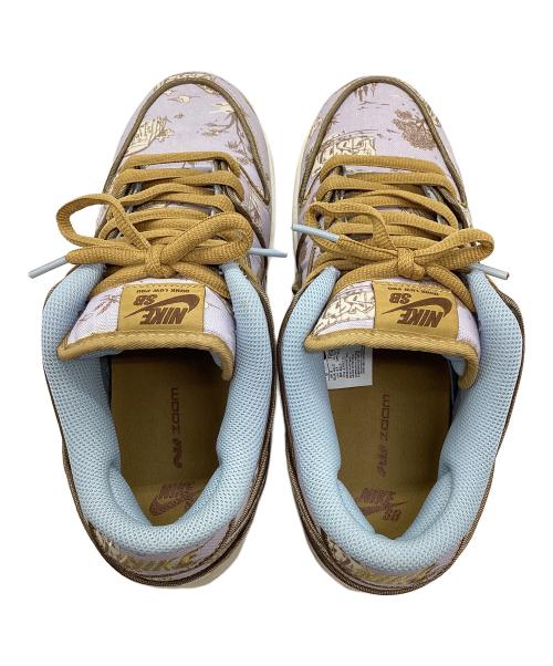NIKE SB（ナイキエスビー）NIKE SB (ナイキエスビー) DUNK LOW PRM Toile パープル×ベージュ×ゴールド サイズ:SIZE 27cmの古着・服飾アイテム