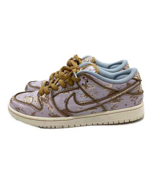 NIKE SB（ナイキエスビー）NIKE SB (ナイキエスビー) DUNK LOW PRM Toile パープル×ベージュ×ゴールド サイズ:SIZE 27cmの古着・服飾アイテム