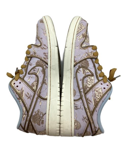 NIKE SB（ナイキエスビー）NIKE SB (ナイキエスビー) DUNK LOW PRM Toile パープル×ベージュ×ゴールド サイズ:SIZE 27cmの古着・服飾アイテム