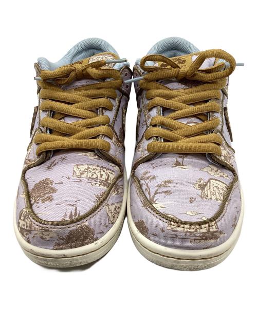 NIKE SB（ナイキエスビー）NIKE SB (ナイキエスビー) DUNK LOW PRM Toile パープル×ベージュ×ゴールド サイズ:SIZE 27cmの古着・服飾アイテム