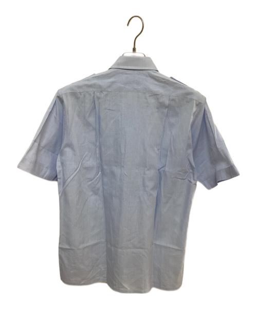 Christian Dior MONSIEUR（クリスチャンディオールムッシュ）Christian Dior MONSIEUR (クリスチャンディオールムッシュ) 90's S/S サファリシャツ ブルー サイズ:Lの古着・服飾アイテム