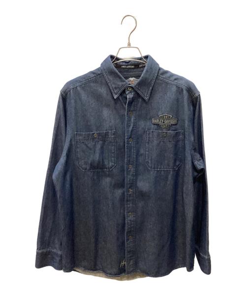 HARLEY-DAVIDSON（ハーレーダビッドソン）HARLEY-DAVIDSON (ハーレーダビッドソン) デニムシャツ インディゴ サイズ:Lの古着・服飾アイテム