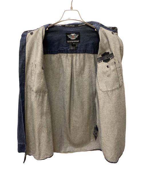 HARLEY-DAVIDSON（ハーレーダビッドソン）HARLEY-DAVIDSON (ハーレーダビッドソン) デニムシャツ インディゴ サイズ:Lの古着・服飾アイテム