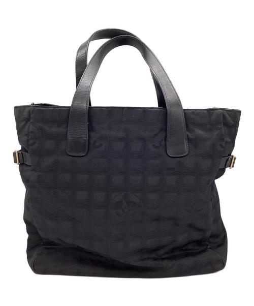 CHANEL（シャネル）CHANEL (シャネル) 90's ニュートラベルライン トートMM ブラックの古着・服飾アイテム