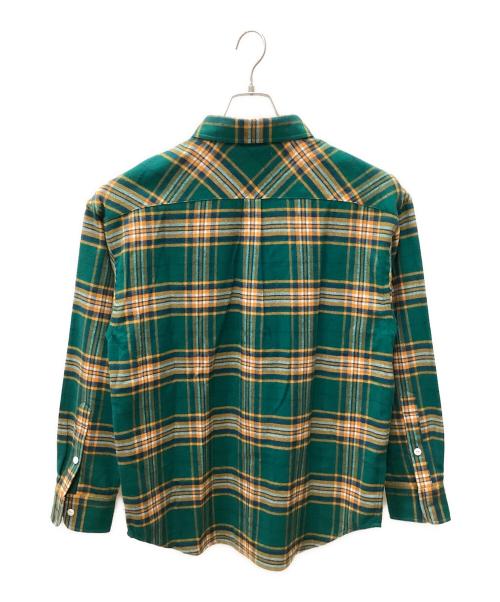 Champion（チャンピオン）Champion (チャンピオン) フランネルシャツ グリーン×オレンジ サイズ:MEDIUMの古着・服飾アイテム