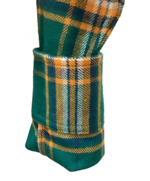 Champion（チャンピオン）Champion (チャンピオン) フランネルシャツ グリーン×オレンジ サイズ:MEDIUMの古着・服飾アイテム