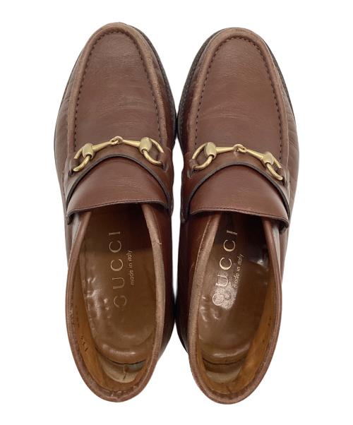 GUCCI（グッチ）GUCCI (グッチ) ホースビットレザーブーツ ブラウン サイズ:41の古着・服飾アイテム
