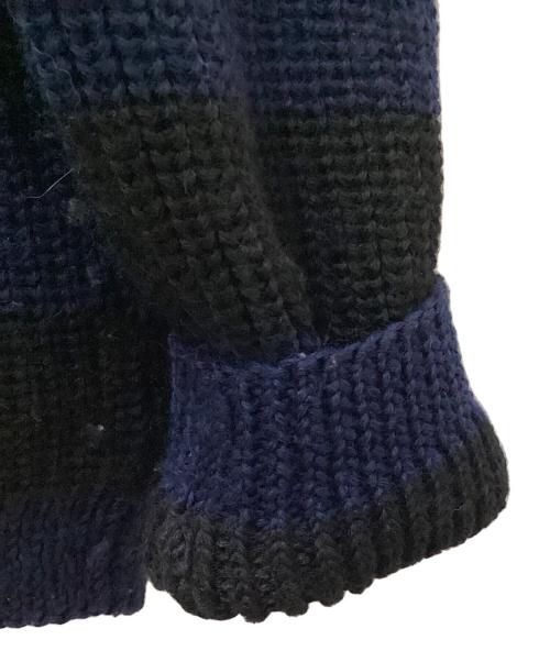 GOLDEN GOOSE（ゴールデングース）GOLDEN GOOSE (ゴールデングース) ローゲージボーダーニット ブラック×ブルー サイズ:XSの古着・服飾アイテム