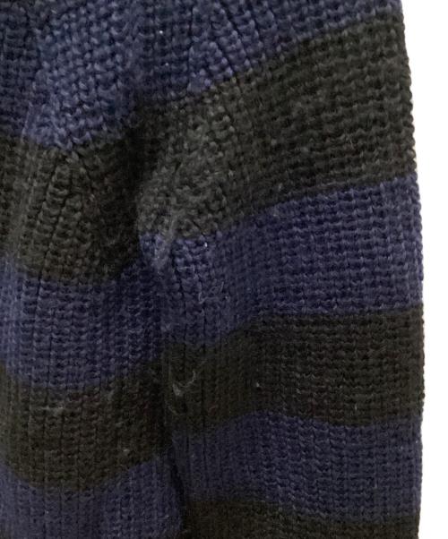 GOLDEN GOOSE（ゴールデングース）GOLDEN GOOSE (ゴールデングース) ローゲージボーダーニット ブラック×ブルー サイズ:XSの古着・服飾アイテム