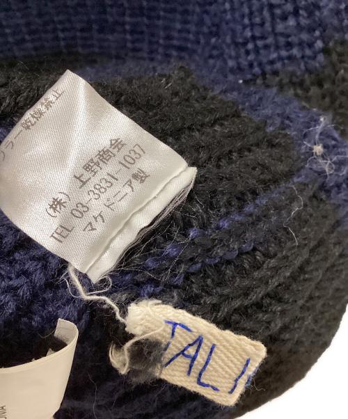 GOLDEN GOOSE（ゴールデングース）GOLDEN GOOSE (ゴールデングース) ローゲージボーダーニット ブラック×ブルー サイズ:XSの古着・服飾アイテム