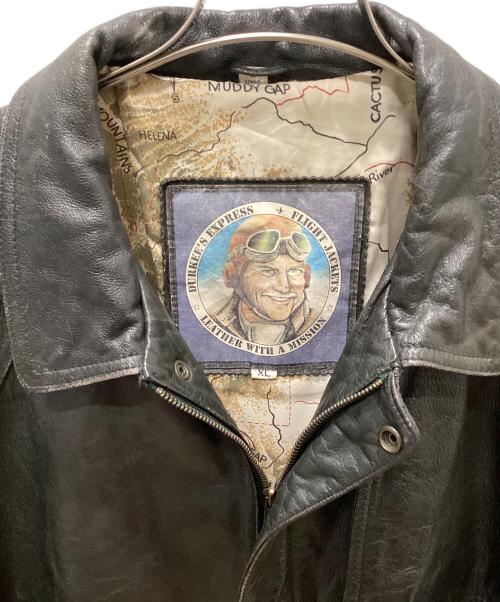 Durkee's Express（ダーキーズ エクスプレス）Durkee's Express (ダーキーズ エクスプレス) レザーフライトジャケット ブラック サイズ:XLの古着・服飾アイテム