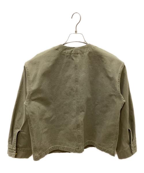 Spick and Span（スピック＆スパン）Spick and Span (スピックアンドスパン) コットンノーカラー金ボタンブルゾン オリーブ サイズ:Fの古着・服飾アイテム