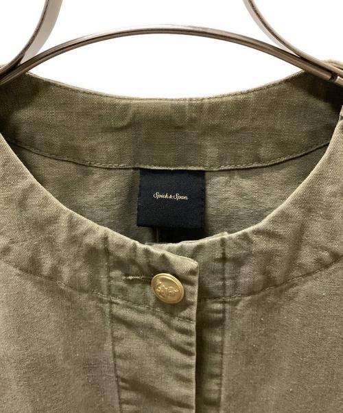 Spick and Span（スピック＆スパン）Spick and Span (スピックアンドスパン) コットンノーカラー金ボタンブルゾン オリーブ サイズ:Fの古着・服飾アイテム
