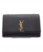 SAINT LAURENTサンローラン）の古着「KATE MEDIUM IN GRAIN DE POUDRE EMBOSSED LEATHER」｜ブラック