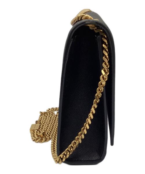 SAINT LAURENT（サンローラン）saint laurent (サンローラン) KATE MEDIUM IN GRAIN DE POUDRE EMBOSSED LEATHER ブラックの古着・服飾アイテム