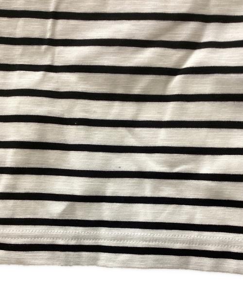 ENFOLD（エンフォルド）ENFOLD (エンフォルド) ドロップショルダーカットソー ホワイト×ブラック サイズ:38の古着・服飾アイテム