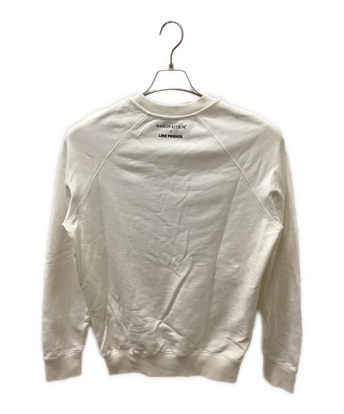 maison kitsune（メゾンキツネ）maison kitsune (メゾンキツネ) LINE FRIENDS (ラインフレンズ) BIG PRINT SWEATSHIRT ホワイト サイズ:Mの古着・服飾アイテム