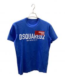 DSQUARED2（ディースクエアード）の古着「DSQUARED2ロゴプリント付Tシャツ」｜ブルー