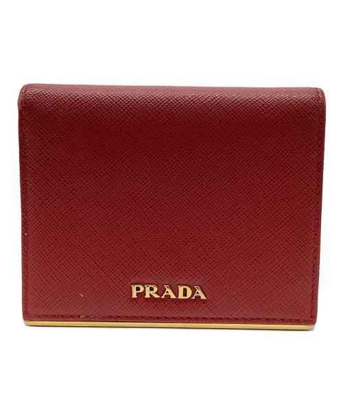 PRADA（プラダ）PRADA (プラダ) コンパクト財布 レッドの古着・服飾アイテム