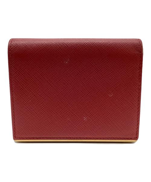 PRADA（プラダ）PRADA (プラダ) コンパクト財布 レッドの古着・服飾アイテム