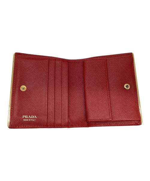 PRADA（プラダ）PRADA (プラダ) コンパクト財布 レッドの古着・服飾アイテム