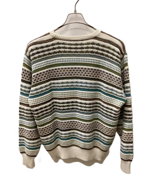 Christian Dior MONSIEUR（クリスチャンディオールムッシュ）Christian Dior MONSIEUR (クリスチャンディオールムッシュ) ヴィンテージ3Dニット ホワイト×ブルー サイズ:Lの古着・服飾アイテム