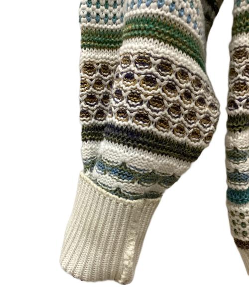 Christian Dior MONSIEUR（クリスチャンディオールムッシュ）Christian Dior MONSIEUR (クリスチャンディオールムッシュ) ヴィンテージ3Dニット ホワイト×ブルー サイズ:Lの古着・服飾アイテム