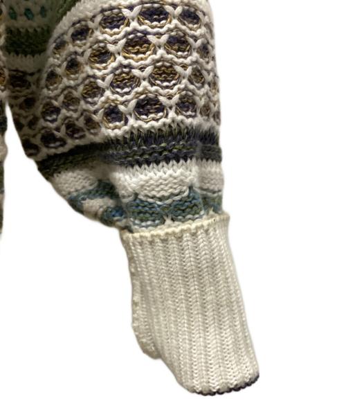 Christian Dior MONSIEUR（クリスチャンディオールムッシュ）Christian Dior MONSIEUR (クリスチャンディオールムッシュ) ヴィンテージ3Dニット ホワイト×ブルー サイズ:Lの古着・服飾アイテム